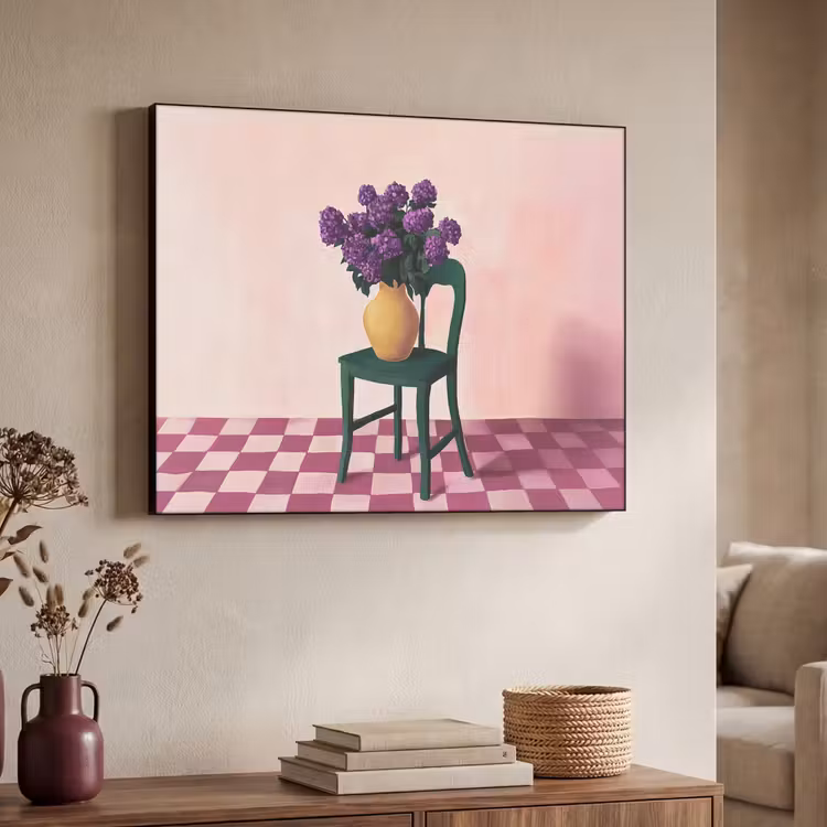 Art Frame - Stoel - Vaas - Bloemen - Geblokt — 7