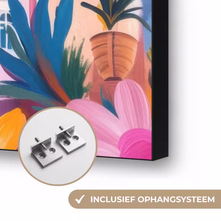 Art Frame - Kleurrijk - Roze - Oranje - Geel - Bloemen — 6