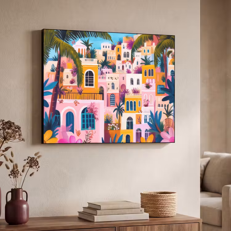 Art Frame - Kleurrijk - Roze - Oranje - Geel - Bloemen — 7