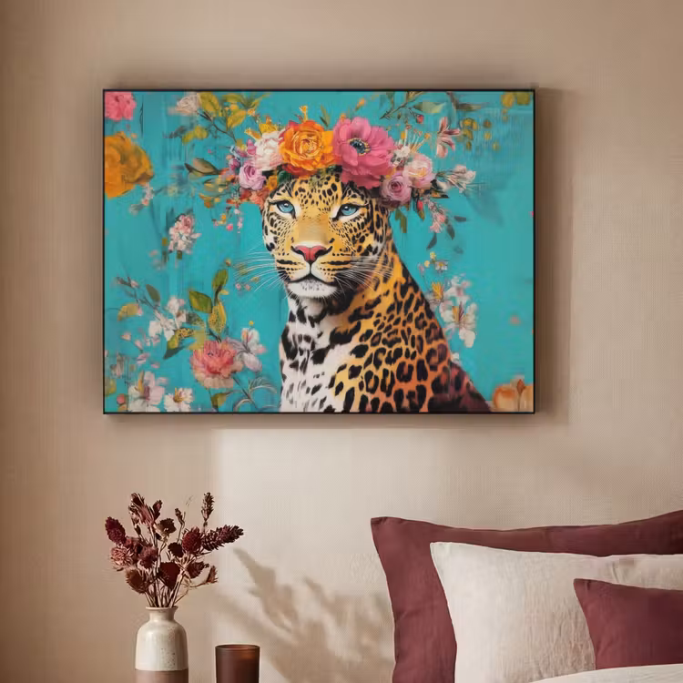 Art Frame - Luipaard - Bloemen - Kroon — 3