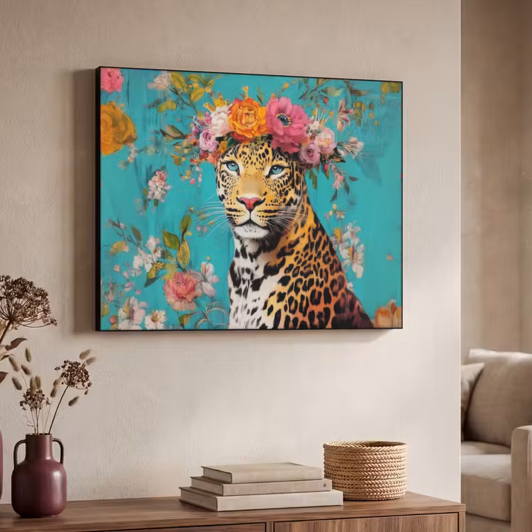 Art Frame - Luipaard - Bloemen - Kroon — 7