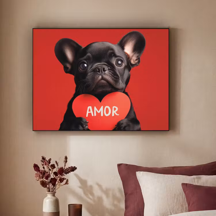 Art Frame - Amor - Hond - Hartje - Rood — 3