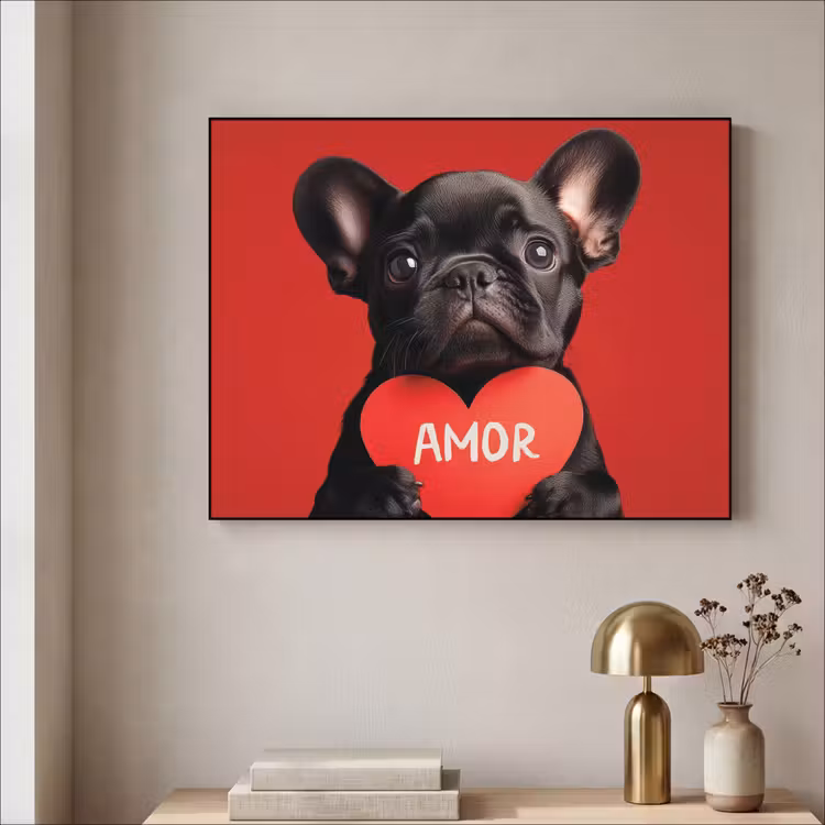 Art Frame - Amor - Hond - Hartje - Rood — 5