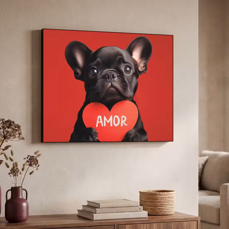 Art Frame - Amor - Hond - Hartje - Rood — 7