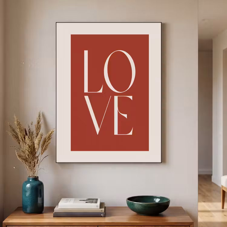 Art Frame - Love - Rood - Minimalistisch — 4
