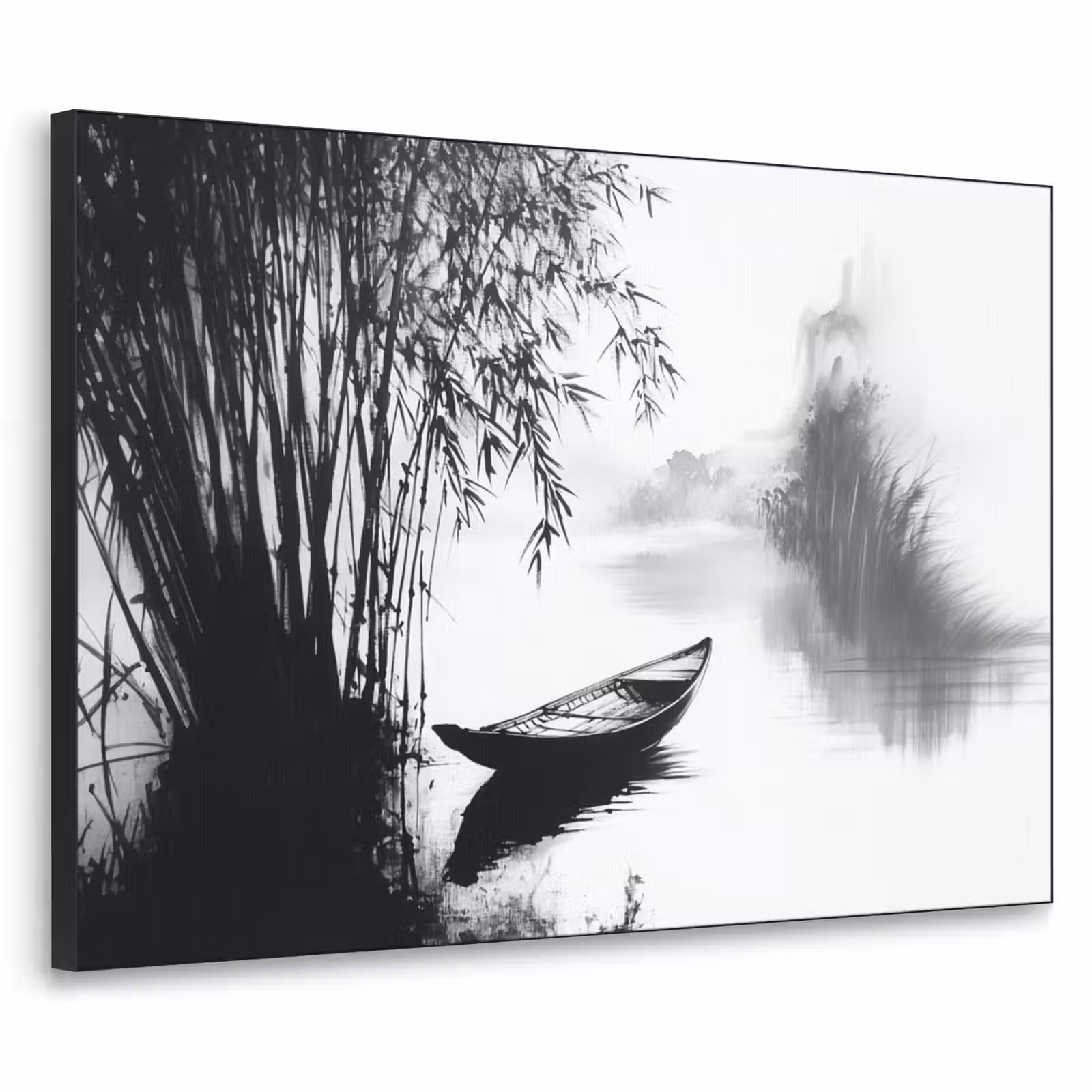 Art Frame - Boot - Rivier - Bamboe - Wit — 1