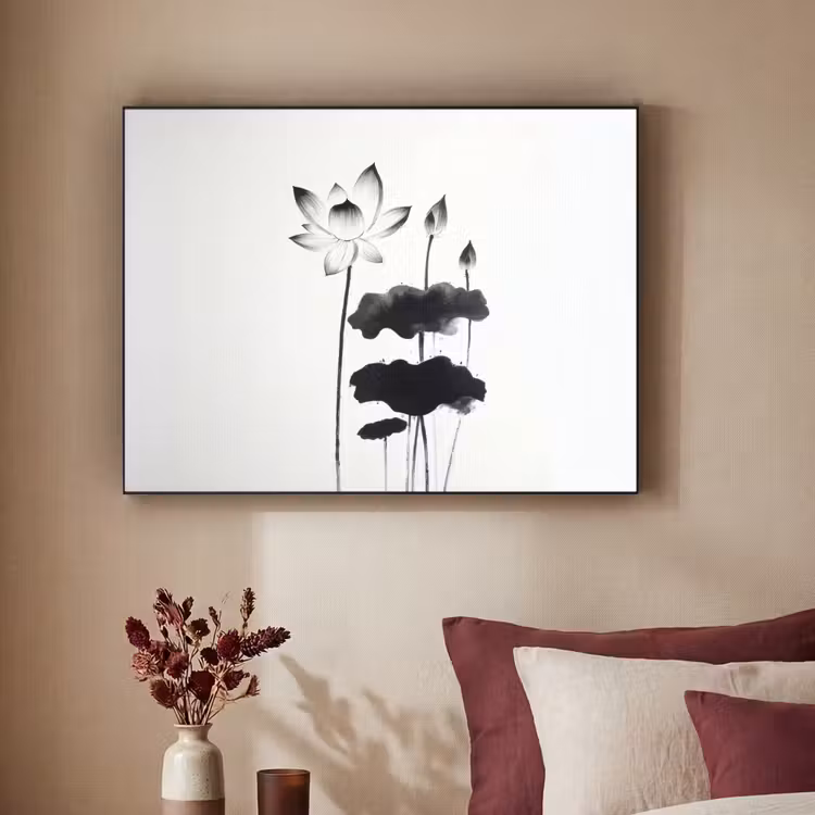 Art Frame - Bladeren - Zwart - Lotusbloem - Minimalitisch — 3