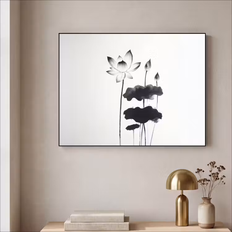 Art Frame - Bladeren - Zwart - Lotusbloem - Minimalitisch — 5