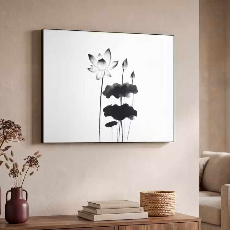 Art Frame - Bladeren - Zwart - Lotusbloem - Minimalitisch — 7
