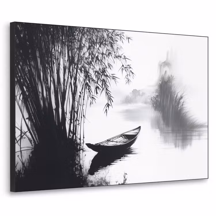 Art Frame - Boot - Rivier - Bamboe - Wit — 1