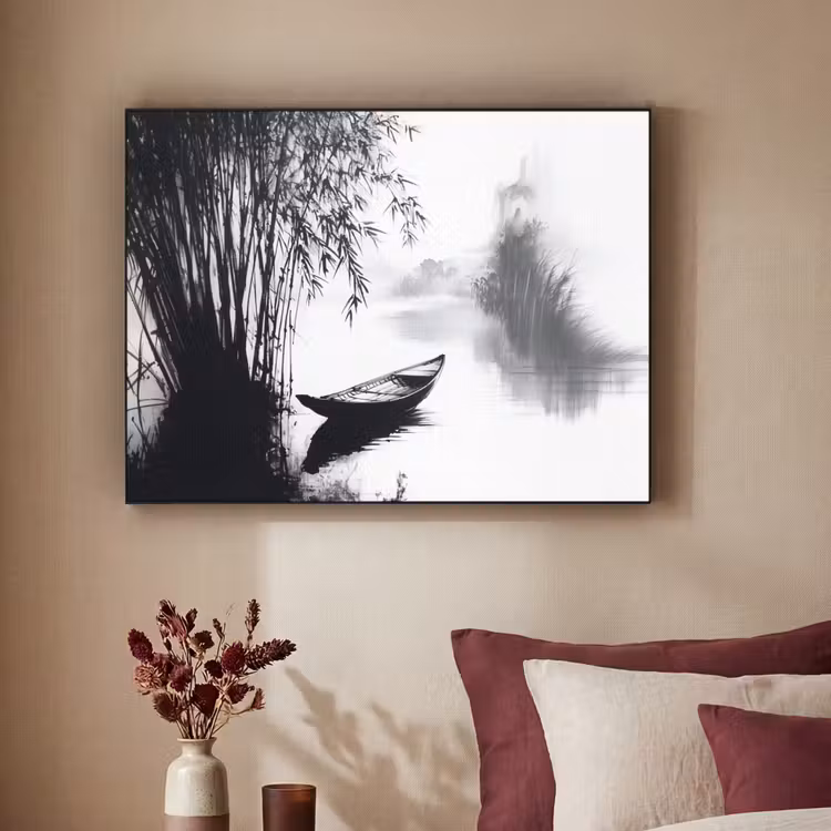 Art Frame - Boot - Rivier - Bamboe - Wit — 3