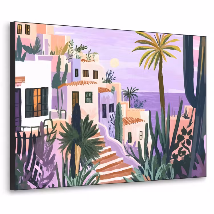 Art Frame - Huizen - Minimalistisch - Palmbomen - Kust — 1