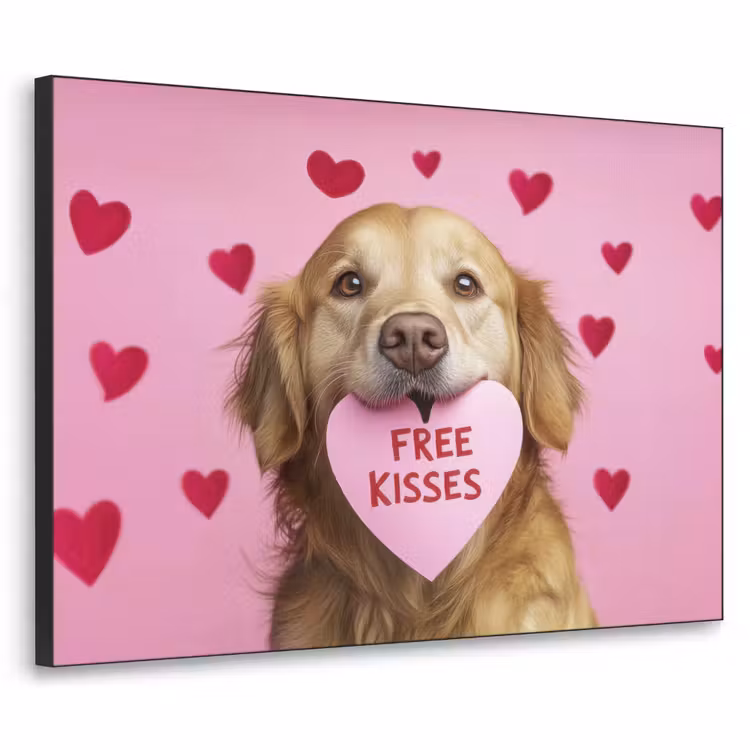 Art Frame - Hond - Kiss- Valentijn - Hartjes — 1