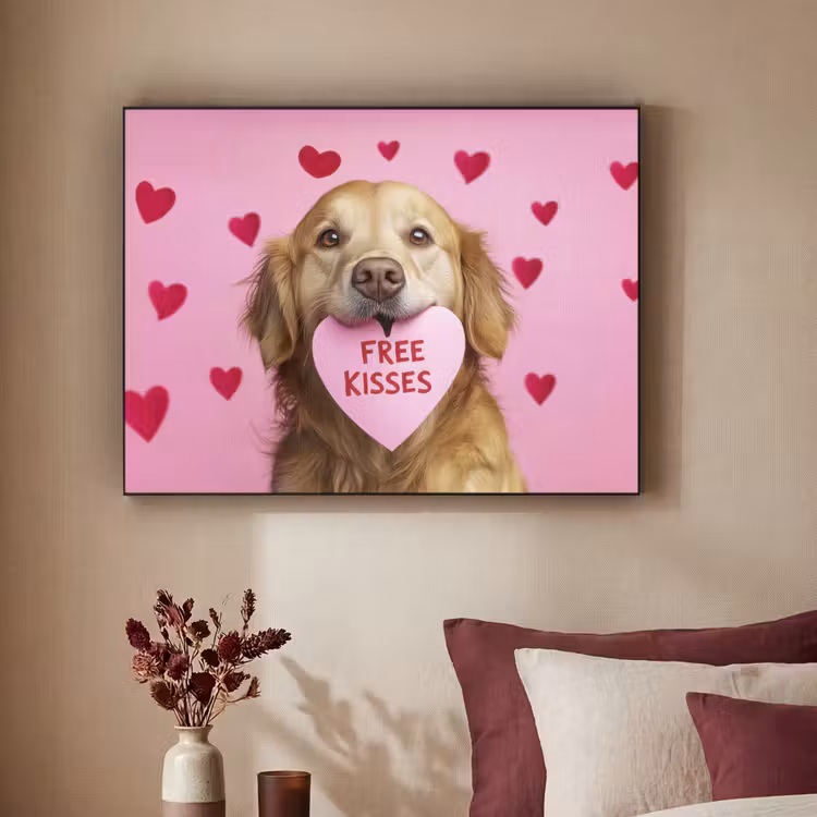 Art Frame - Hond - Kiss- Valentijn - Hartjes — 3