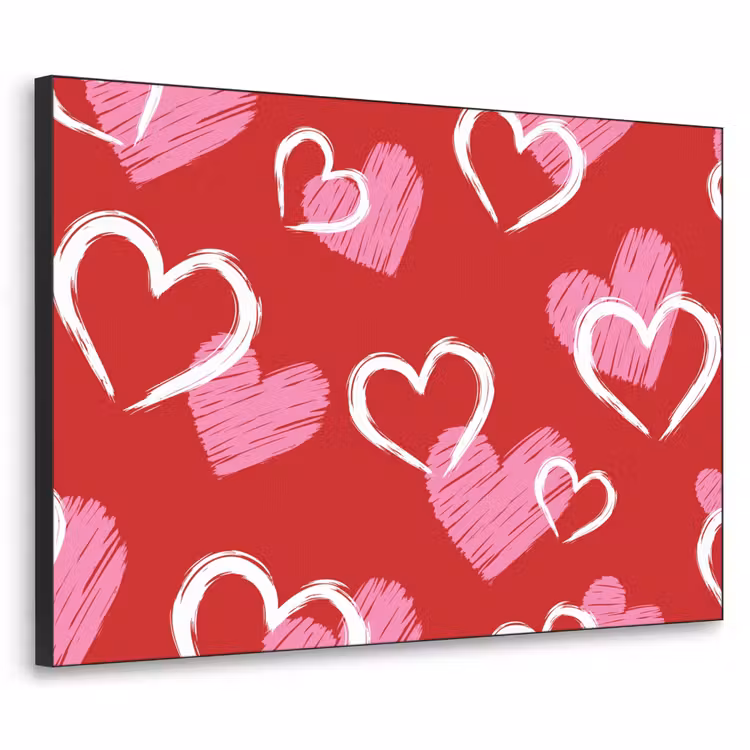Art Frame - Patroon - Hartjes - Roze - Valentijn — 1
