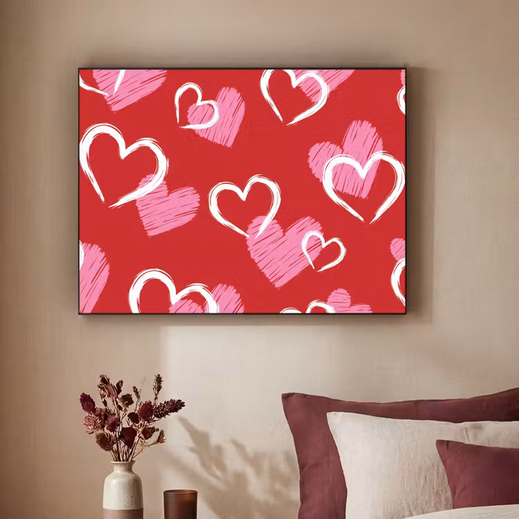 Art Frame - Patroon - Hartjes - Roze - Valentijn — 3