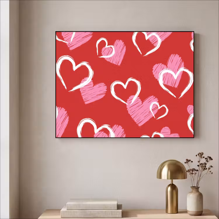 Art Frame - Patroon - Hartjes - Roze - Valentijn — 5