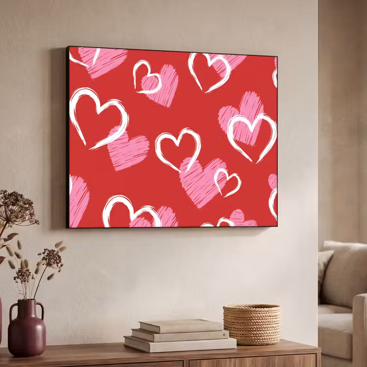 Art Frame - Patroon - Hartjes - Roze - Valentijn — 7