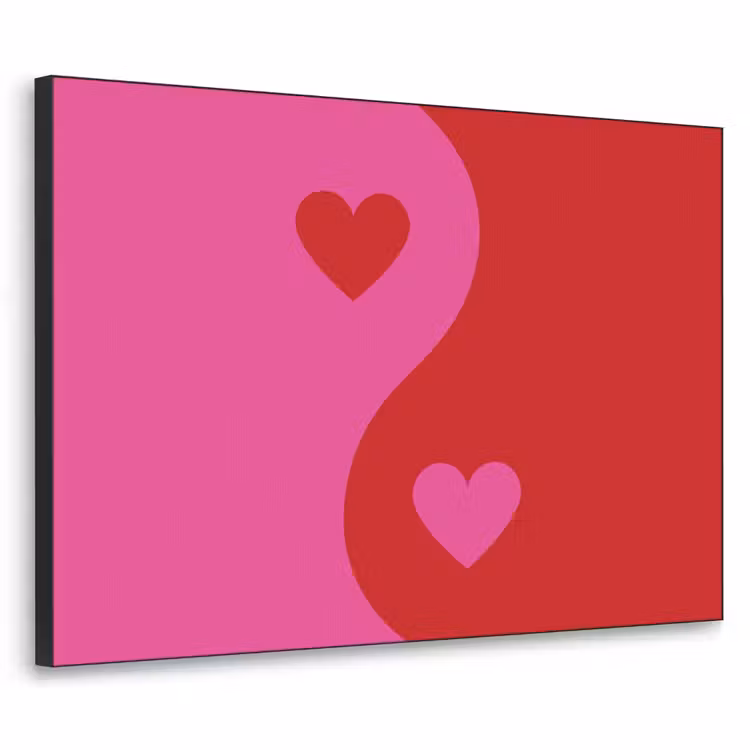 Art Frame - Minimalistisch - Rood - Roze - Hartjes — 1
