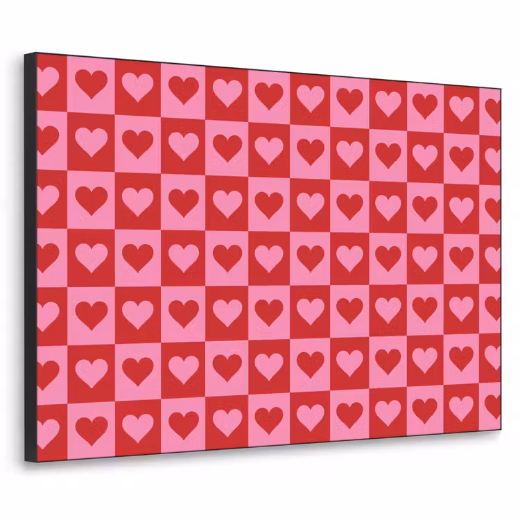 Art Frame - Rood - Roze - Schaakbord - Valentijn — 1
