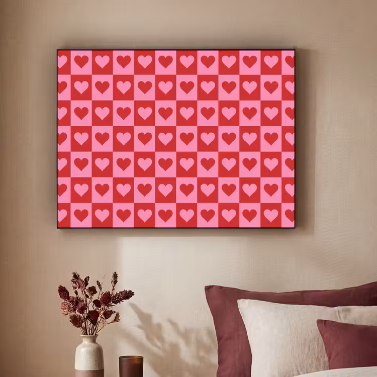 Art Frame - Rood - Roze - Schaakbord - Valentijn — 3