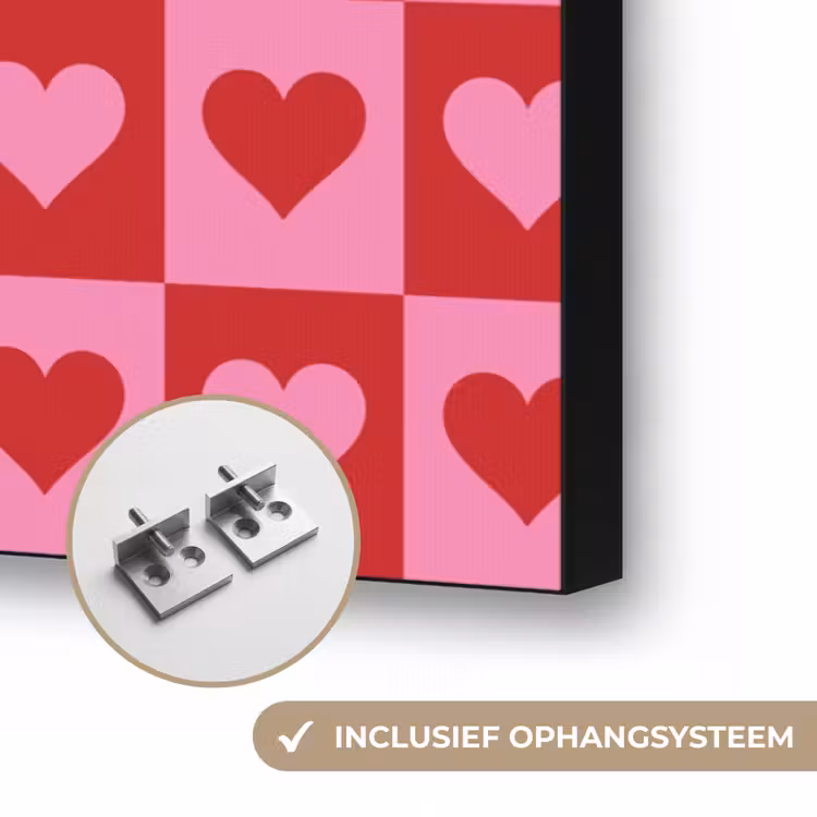 Art Frame - Rood - Roze - Schaakbord - Valentijn — 6