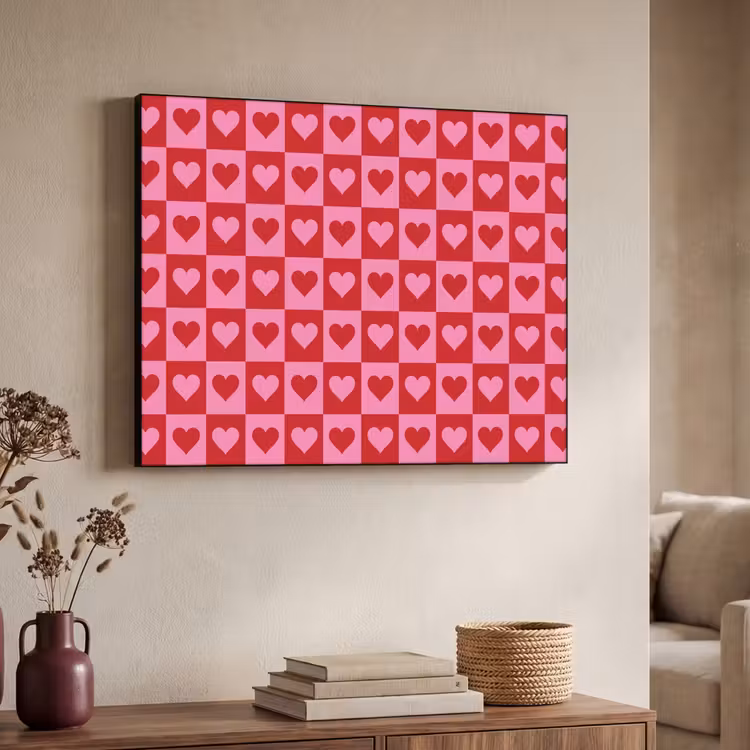 Art Frame - Rood - Roze - Schaakbord - Valentijn — 7