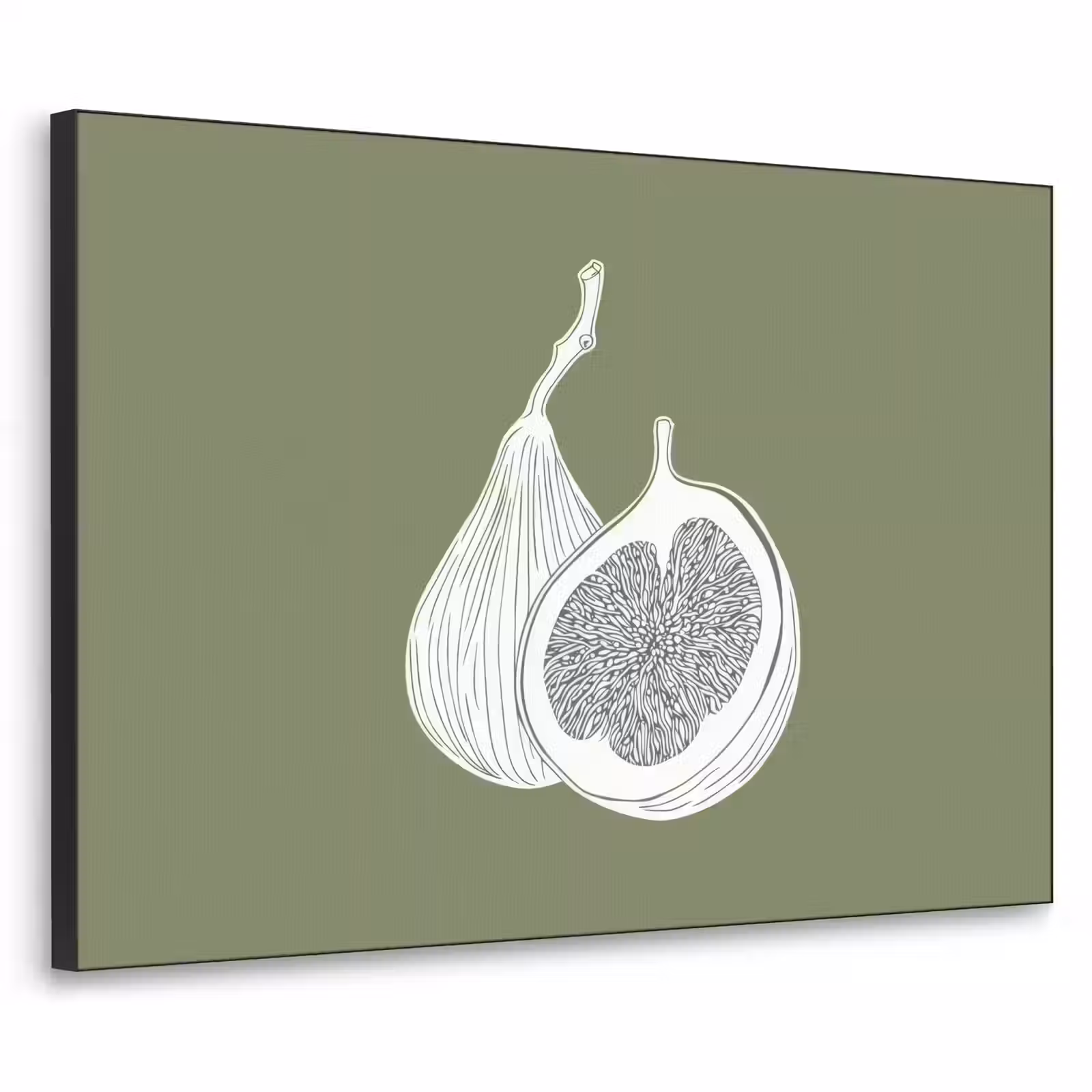 Art Frame - Vijgen - Minimalistisch - Getekend - Mosgroen — 1