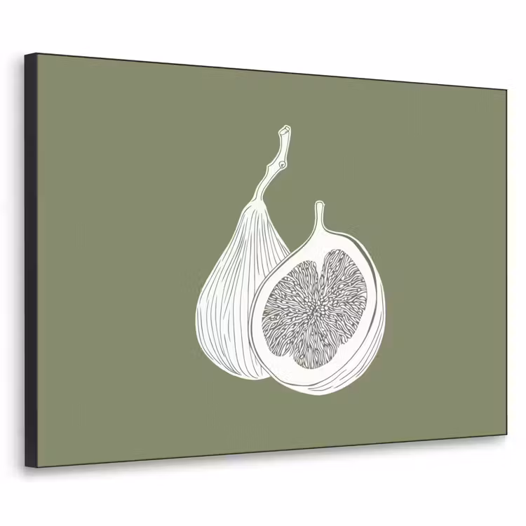Art Frame - Vijgen - Minimalistisch - Getekend - Mosgroen — 1