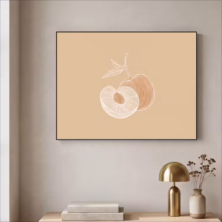 Art Frame - Perzik - Lijntekening - Pit - Beige — 5