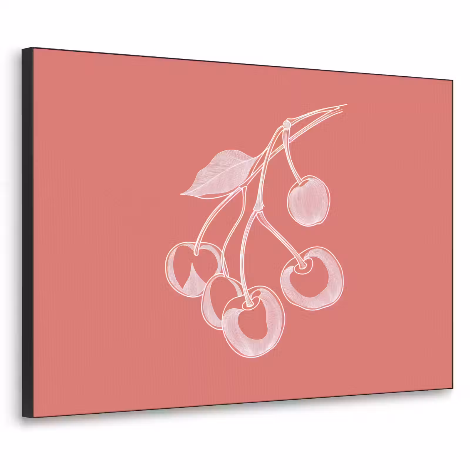 Art Frame - Lijnillustratie - Kersen - Tak - Wit — 1