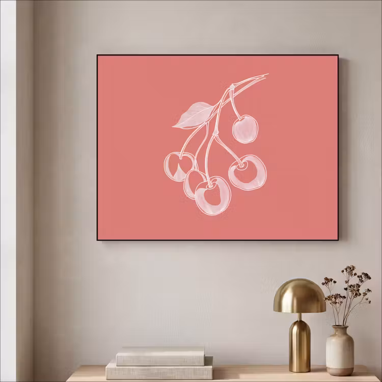Art Frame - Lijnillustratie - Kersen - Tak - Wit — 5