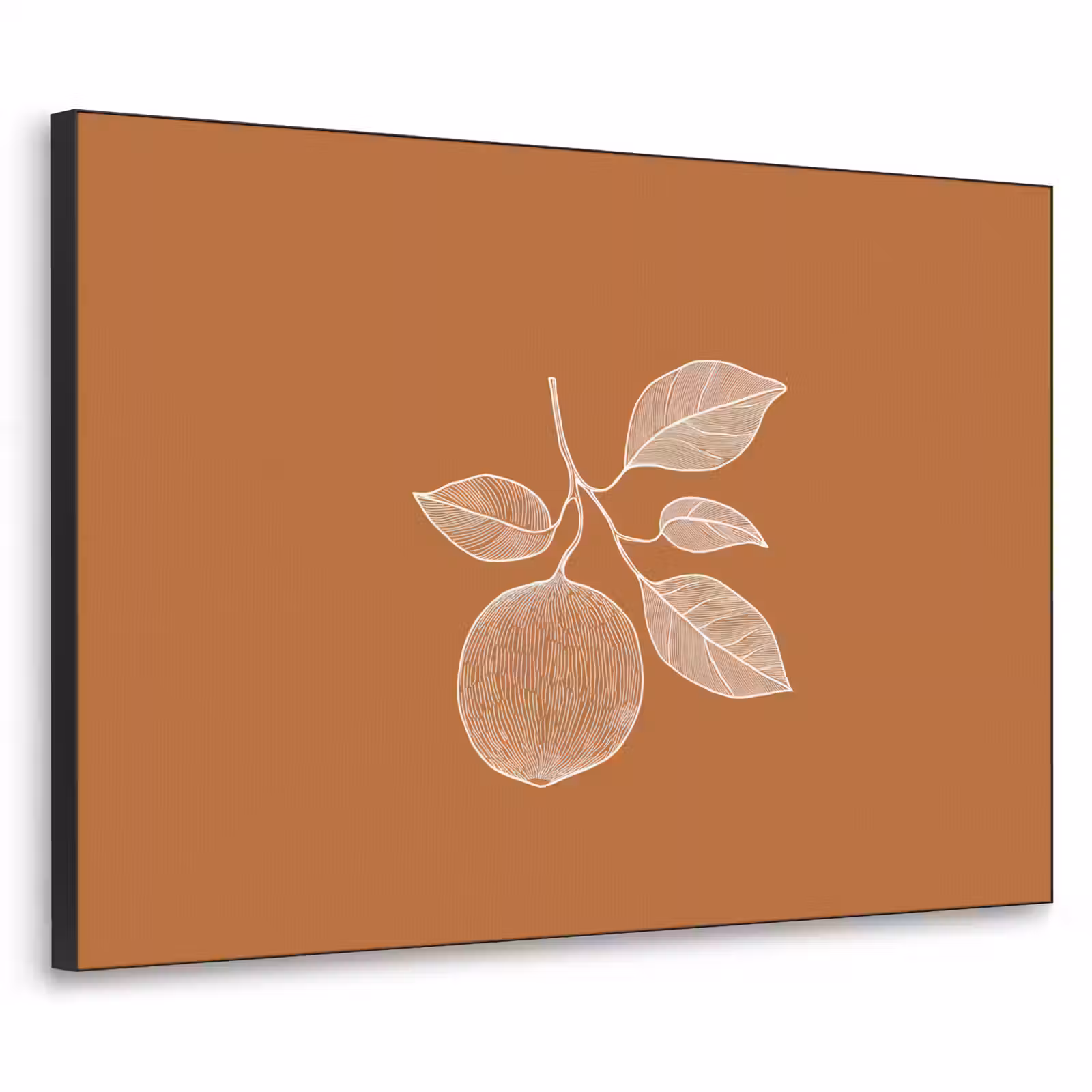 Art Frame - Sinaasappel - Getekend - Bladeren - Bruin — 1