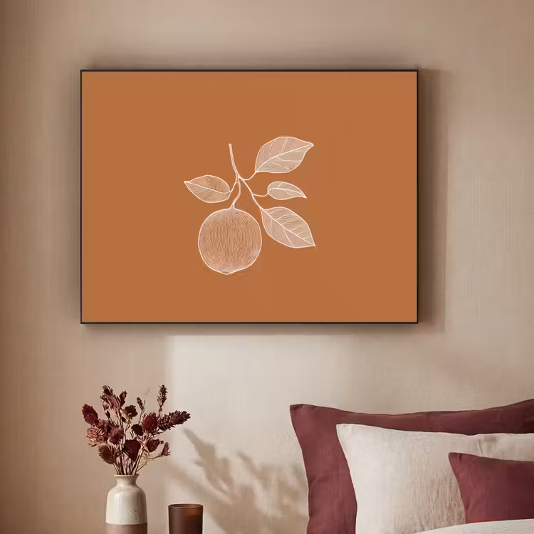 Art Frame - Sinaasappel - Getekend - Bladeren - Bruin — 3