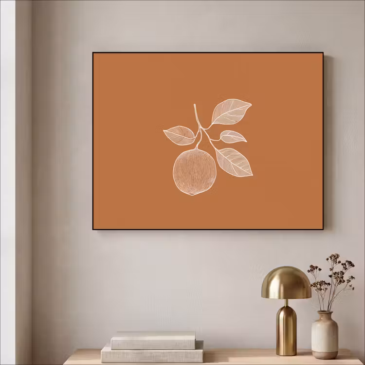 Art Frame - Sinaasappel - Getekend - Bladeren - Bruin — 5