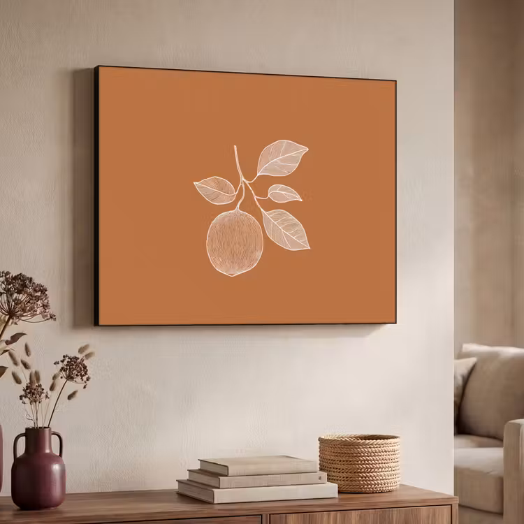 Art Frame - Sinaasappel - Getekend - Bladeren - Bruin — 7