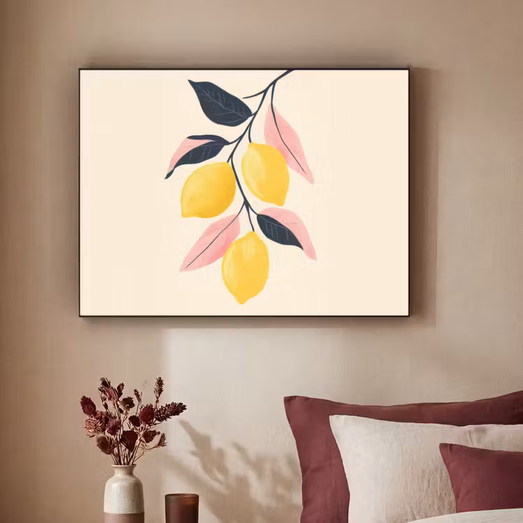Art Frame - Citroenen - Felgeel - Tak - Bladeren — 3