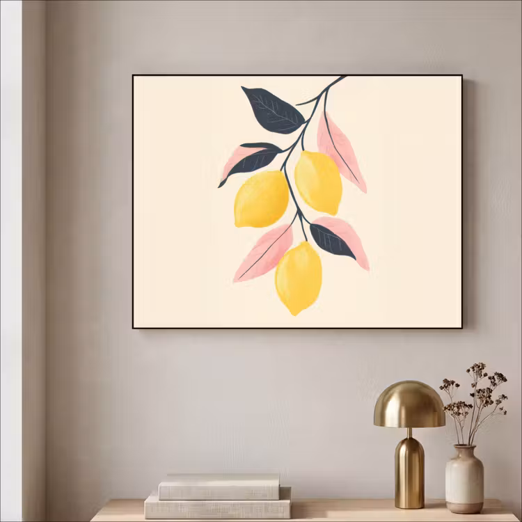 Art Frame - Citroenen - Felgeel - Tak - Bladeren — 5