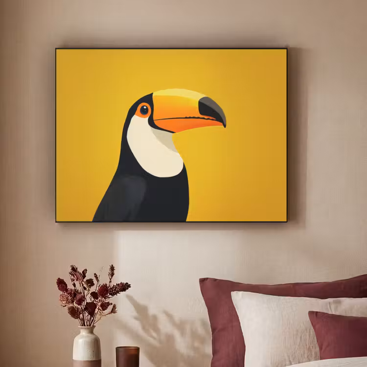 Art Frame - Toekan - Minimalistisch - Snavel - Oranje — 3