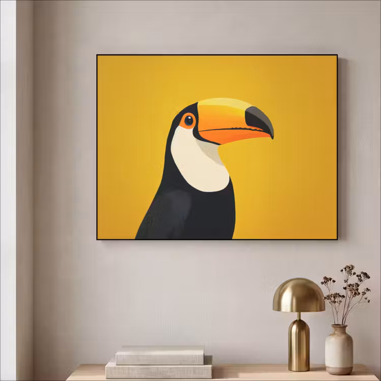 Art Frame - Toekan - Minimalistisch - Snavel - Oranje — 5