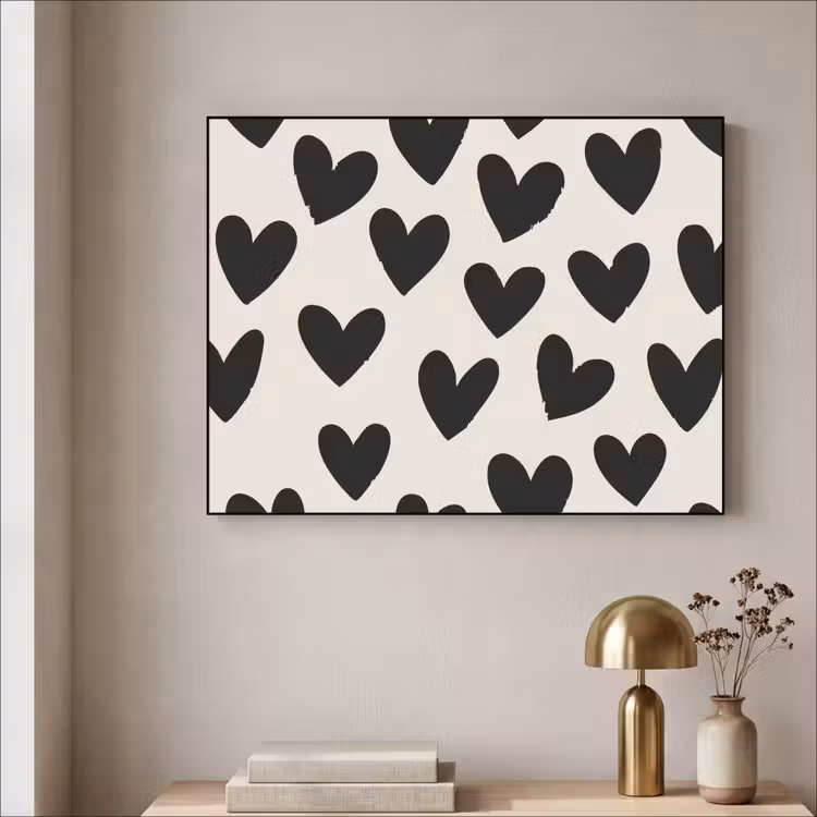 Art Frame - Hartjes - Zwart - Beige — 5