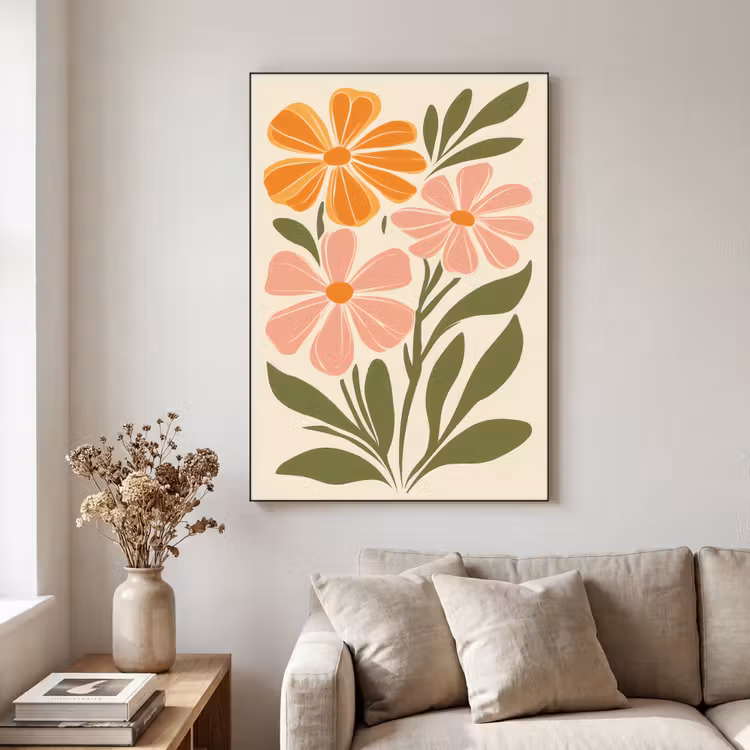 Art Frame - Minimalistisch - Bloemen - Bladeren - Roze — 3