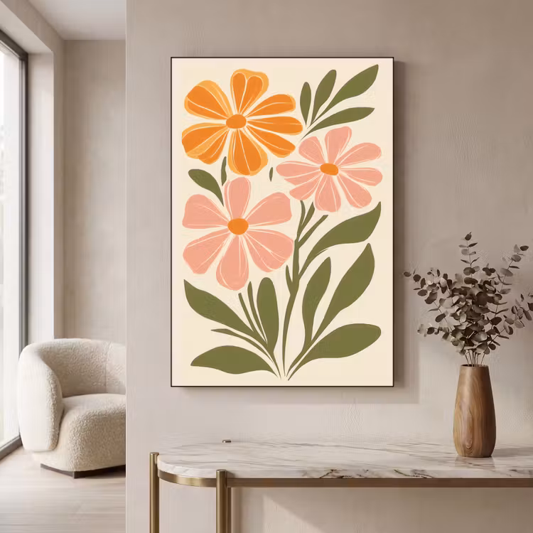 Art Frame - Minimalistisch - Bloemen - Bladeren - Roze — 5