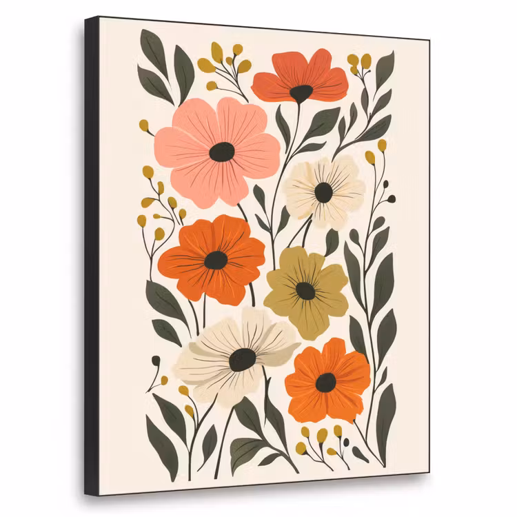 Art Frame - Veldbloemen - Stengels - Blaadjes - Groen — 1