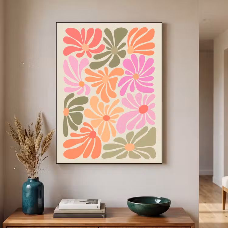 Art Frame - Bloemvormen - Retro - Kleurrijk — 4