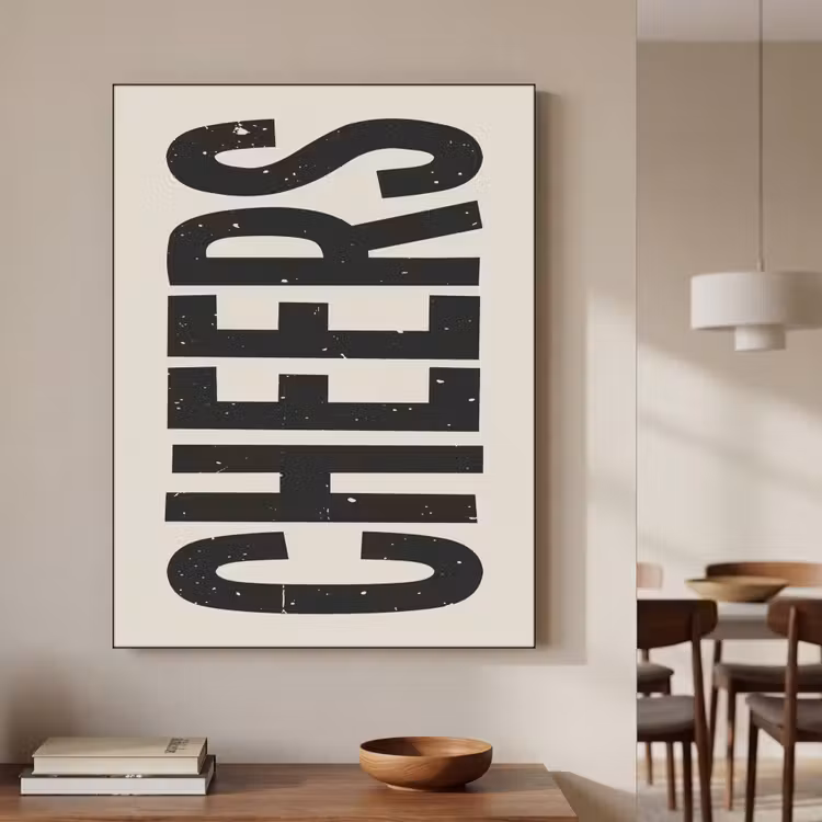 Art Frame - Cheers - Japandi - Zwart - Letters — 7
