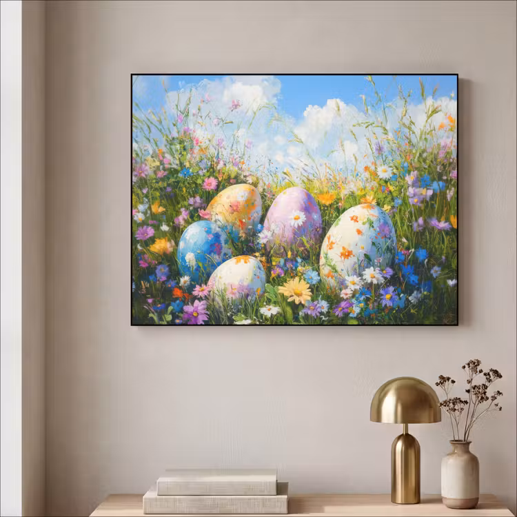 Art Frame - Grasveld - Eieren - Bloemen — 5