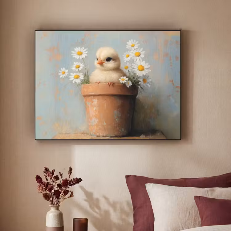 Art Frame - Bloempot - Kuiken - Bloemetjes — 3