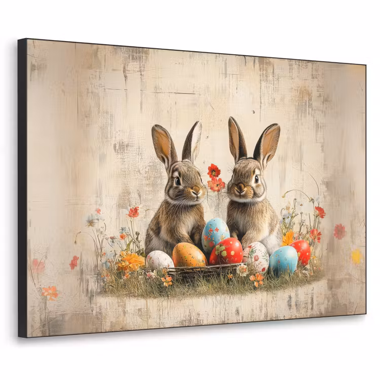 Art Frame - Konijnen - Bloemen - Eieren — 1