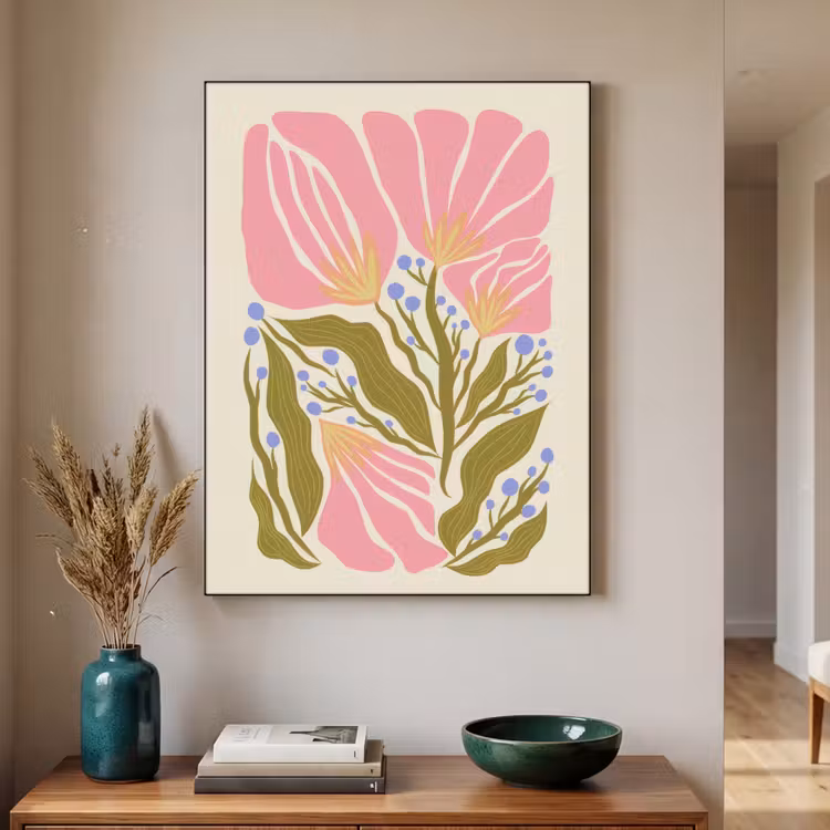 Art Frame - Bloemen - Bladeren - Abstract - Roze — 4